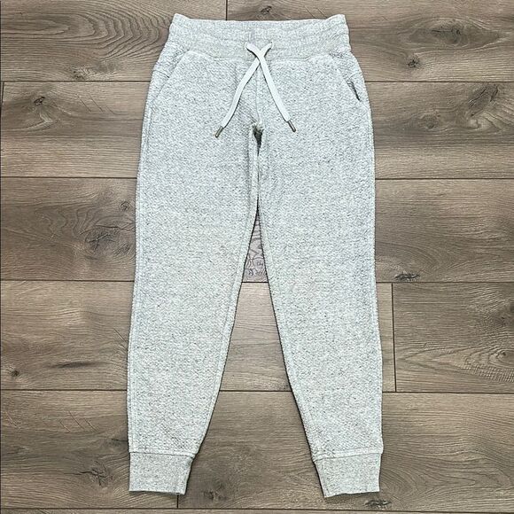 Lululemon Warm Down 28" Heathered Melody Light Grey Mid Rise Jogger Pants Size 4 - Picture 1 of 12
